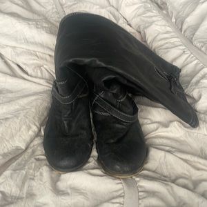 Faux leather Moto boots with zipper in the back for sexy look